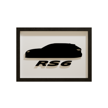 Audi RS6 als minimalistische Acrylglas-Autosilhouette
