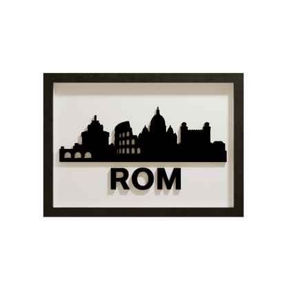 Rom als minimalistische Acrylglas-Skyline