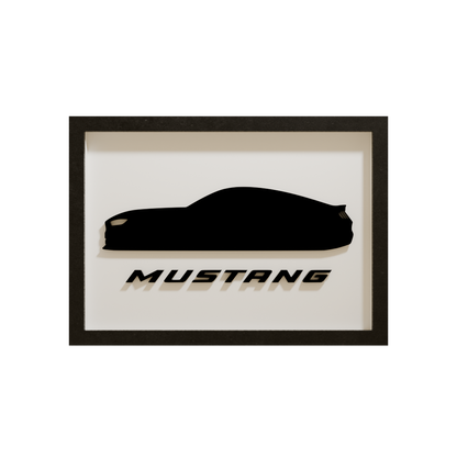 Ford Mustang als minimalistische Acrylglas-Autosilhouette