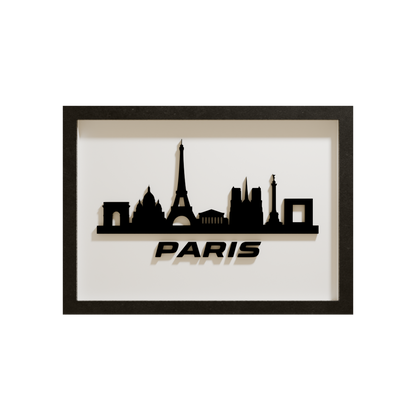 Paris als minimalistische Acrylglas-Skyline