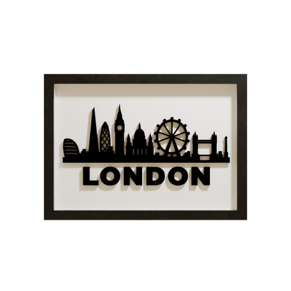 London als minimalistische Acrylglas-Skyline